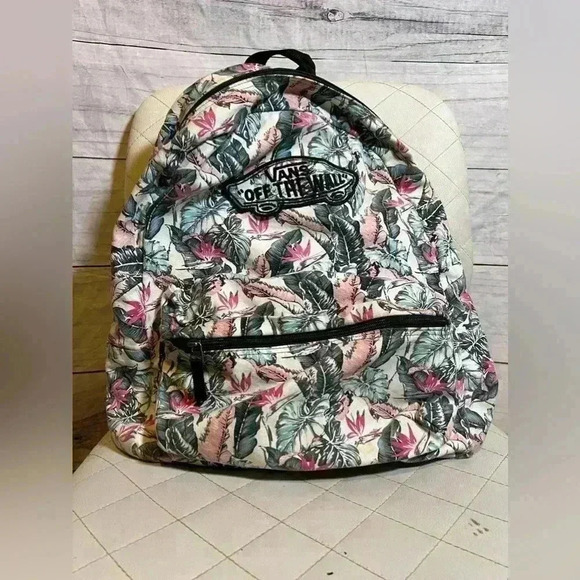 VANS Off The Wall Flower Print Backpack 18x15 - Picture 1 of 9